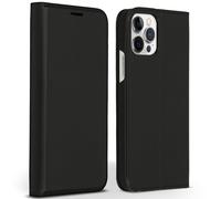 Accezz Étui de télephone Slim Folio en cuir de qualité supérieure pour iPhone 12 (Pro) - Noir