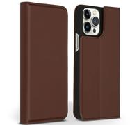 Accezz Étui de télephone Slim Folio en cuir de qualité supérieure pour iPhone 13 Pro Max - Marron