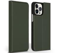 Accezz Étui de télephone Slim Folio en cuir de qualité supérieure pour iPhone 13 Pro Max - Vert