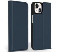 Accezz Étui de télephone Slim Folio en cuir de qualité supérieure pour iPhone 14 - Bleu foncé