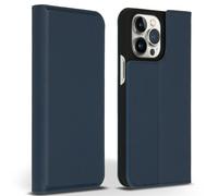 Accezz Étui de télephone Slim Folio en cuir de qualité supérieure pour iPhone 14 Pro Max - Bleu foncé