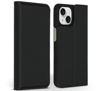 Accezz Accezz Étui de téléphone Slim Folio en cuir de qualité supérieure iPhone 15 Noir Noir