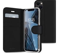 Protect Series - Etui à rabat pour téléphone portable - polyuréthanne thermoplastique (TPU), cuir artificiel, silicone - noir - pour Apple iPhone 13
