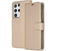 Accezz Étui de télephone Wallet pour Samsung Galaxy S21 Ultra - Doré