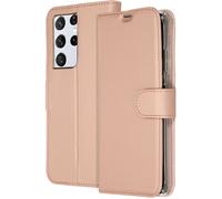 Coque pour Samsung Galaxy S21 Ultra Similicuir Rose