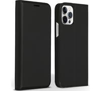 Accezz étui mince en cuir de qualité supérieure pour iPhone 12 (Pro) - Noir