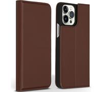 Accezz étui mince en cuir de qualité supérieure pour iPhone 13 Pro Max - Marron
