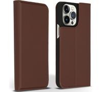 Accezz étui mince en cuir de qualité supérieure pour iPhone 14 Pro Max - Marron