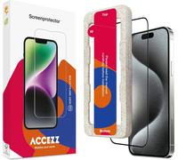 Accezz Protection d'écran en verre trempé avec applicateur pour iPhone 15 Pro Max