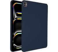 Accezz Liquid Silicone Backcover avec porte-stylo pour l'Apple iPad Pro 13 (2024) M4 - Bleu foncé