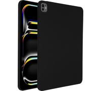 Accezz Liquid Silicone Backcover avec porte-stylo pour l'Apple iPad Pro 13 (2024) M4 - Noir