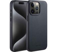 Accezz MagSafe Leather Backcover pour iPhone 15 Pro Max - Noir Onyx