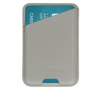 Accezz Porte-cartes en cuir magnétique - Compatible avec Apple Find My - Light Grey