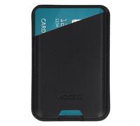 Accezz Porte-cartes en cuir magnétique - Compatible avec Apple Find My - Onyx Black