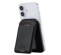 Accezz Porte-Cartes Magnétique en cuir avec support pour MagSafe - Onyx Black