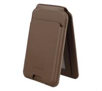 Accezz Portefeuille en cuir magnétique avec support - Compatible avec Apple Find My - Coffee Brown