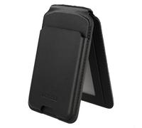 Accezz Portefeuille en cuir magnétique avec support - Compatible avec Apple Find My - Onyx Black