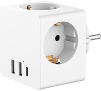 Accezz PowerCube | 6-en-1 - 1x USB-C + 2x USB-A + 3x prise - 4000 watts - Blanc