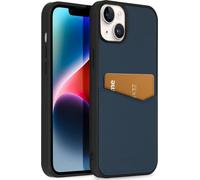 Accezz Premium Leather Card Slot Backcover for iPhone 14 Plus - Dark Blue