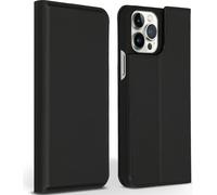 Accezz Premium Leather Slim Bookcase pour iPhone 13 Pro Max - Noir