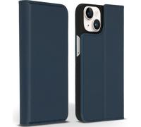 Accezz Étui de télephone Slim Folio en cuir de qualité supérieure pour iPhone 14 - Bleu foncé