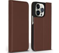 Accezz Premium Leather Slim Bookcase pour l'iPhone 14 Pro - Marron