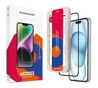 Accezz Protection d'écran en verre trempé avec applicateur pour Apple iPhone 15 Plus