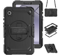 Accezz Rugged Backcover avec bandoulière pour la Samsung Galaxy Tab A9 8.7 pouces - Noir
