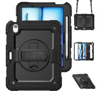 Accezz Rugged Backcover avec bandoulière pour l'Apple iPad Air 11 pouces (2025) M3 / (2024) M2 - Noir