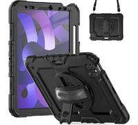Accezz Rugged Backcover avec bandoulière pour l'Apple iPad Air 5 (2022) / Air 4 (2020) - Noir