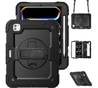Accezz Rugged Backcover avec bandoulière pour l'Apple iPad Pro 11 (2024) M4 - Noir