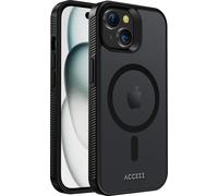 Accezz Rugged Frosted MagSafe Backcover pour iPhone 15 - Noir