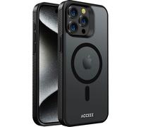 Accezz Rugged Frosted MagSafe Backcover pour iPhone 15 Pro Max - Noir