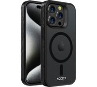 Accezz Rugged Frosted MagSafe Backcover pour iPhone 15 Pro - Noir