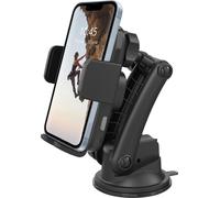 Accezz Support téléphone voiture - Chargeur sans fil - Tableau de bord et pare-brise - Noir