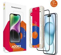 Accezz Accezz Protecteur d'écran intégral triple résistance avec applicateur iPhone 15 Plus Transparent Transparent