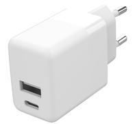 Accezz Wall Charger - Chargeur - Connexion USB-C et USB - Power Delivery - 20 Watt - White