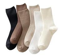 ACCFOD Chaussettes décontractées pour femmes, chaussettes athlétiques mignonnes, chaussettes neutres en coton pour femmes, vêtements pour filles granola, Couleur unie., 9-11