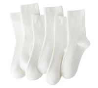 ACCFOD Chaussettes mignonnes pour femmes, chaussettes décontractées athlétiques esthétiques, chaussettes en coton neutre pour femmes, vêtements granola filles, blanc, 5-9