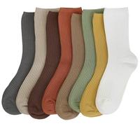 ACCFOD Chaussettes mignonnes pour femmes, chaussettes décontractées athlétiques esthétiques, chaussettes en coton neutre pour femmes, vêtements granola filles, Fall Leaves, 5-9