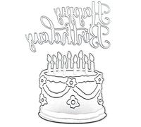 Accfore Lot de 2 matrices de découpe pour la fabrication de cartes, les loisirs créatifs, la fabrication de cartes, les pochoirs pour scrapbooking (Happy Birthday)