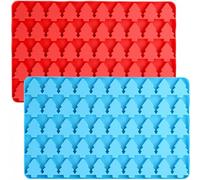 Accfore Lot de 2 mini moules en silicone en forme de sapin de Noël à 50 cavités pour faire du chocolat, des desserts festifs, des bonbons, de la gelée, des biscuits, des fruits, des collations, des