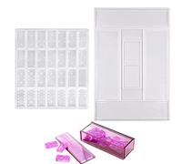 Accfore Lot de 2 moules en silicone pour domino - Boîte de rangement en résine époxy - Pour bricolage, pendentif, bijoux, loisirs créatifs