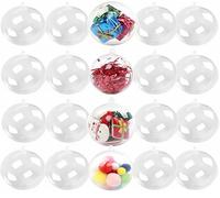 Accfore Lot de 20 boules de Noël transparentes de 50 mm à remplir soi-même en plastique pour décoration de Noël, mariage, fête, cadeau de Nouvel An, décoration d'intérieur (blanc)