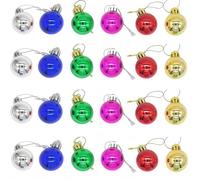 Accfore Lot de 24 mini boules de Noël incassables pour décorations de sapin de Noël, 3,2 cm (multicolore)