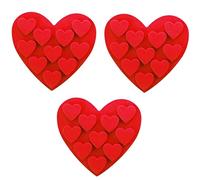 Accfore Lot de 3 moules en silicone en forme de cœur anti-adhésif pour la Saint-Valentin, chocolat, fondant, pudding, gâteau, bonbons, biscuits, glaçons, savon