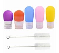 Accfore Lot de 5 bouteilles à vinaigrette à presser de 36,9 g et 56,7 g, conteneurs à sauce portables, bouteilles à condiments anti-fuite pour le stockage des aliments