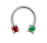 AccGin Anneaux de septum de Noël en acier chirurgical 316L 16G bijoux avec chapeau festif, boucles d'oreilles délicates pour homme et femme, anneaux de nez de Noël parfaits