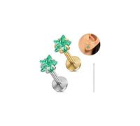 AccGin Helix Piercing Jewelry 16 G filetage interne en acier chirurgical 316L Boucles d'oreilles à dos plat 6 mm 8 mm, 1.2（16G）- 8mm Bat - Mix Color, Acier inoxydable, Zircone cubique