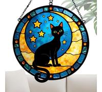 ACCHIAppasole Cat Decoration - Acrylique pour la fenêtre 20x20 cm | Décoration de Pendentif Cat Luna pour Chambre, Balcon, Chambre à Coucher, étude ou cafétéria | Style Artistique Moderne
